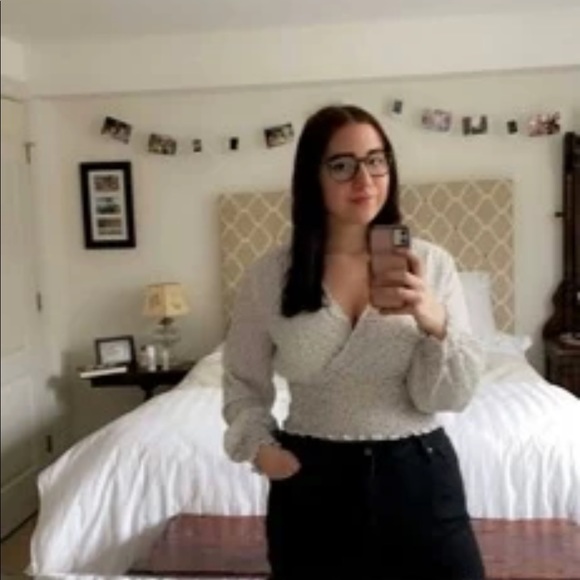 Speckled Smocked Long Sleeve Top - Picture 2 of 4